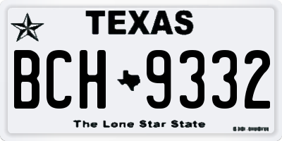 TX license plate BCH9332