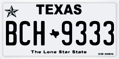 TX license plate BCH9333