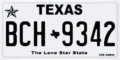 TX license plate BCH9342