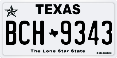 TX license plate BCH9343