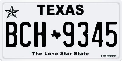 TX license plate BCH9345
