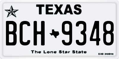 TX license plate BCH9348