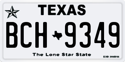 TX license plate BCH9349