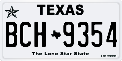 TX license plate BCH9354