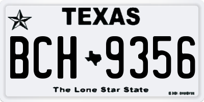TX license plate BCH9356