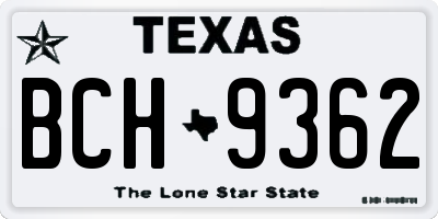 TX license plate BCH9362