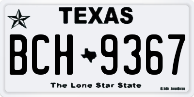 TX license plate BCH9367
