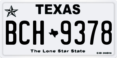 TX license plate BCH9378