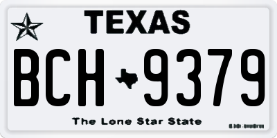 TX license plate BCH9379