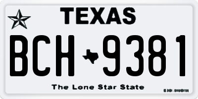TX license plate BCH9381