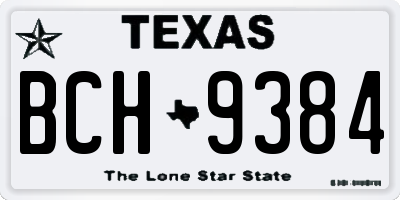 TX license plate BCH9384