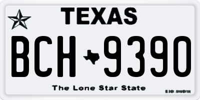 TX license plate BCH9390