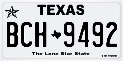 TX license plate BCH9492