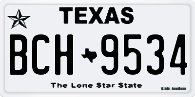 TX license plate BCH9534