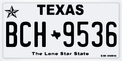 TX license plate BCH9536