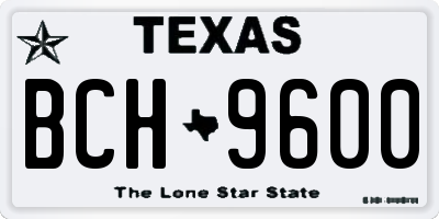 TX license plate BCH9600