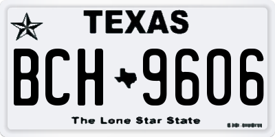 TX license plate BCH9606
