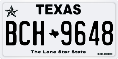 TX license plate BCH9648
