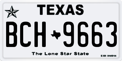 TX license plate BCH9663