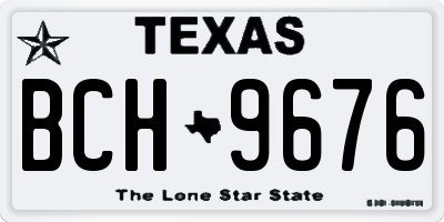 TX license plate BCH9676