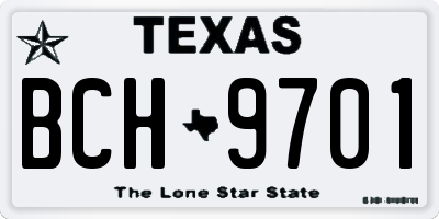 TX license plate BCH9701