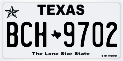 TX license plate BCH9702