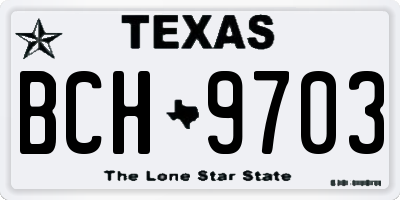 TX license plate BCH9703