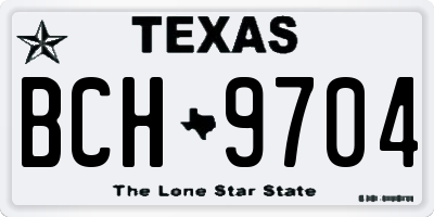 TX license plate BCH9704