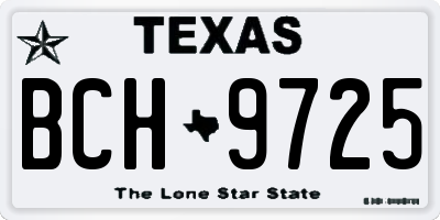 TX license plate BCH9725