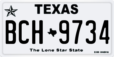 TX license plate BCH9734