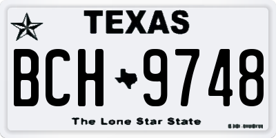 TX license plate BCH9748