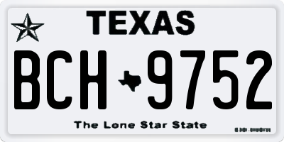 TX license plate BCH9752