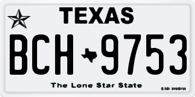 TX license plate BCH9753
