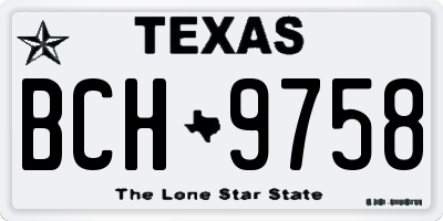 TX license plate BCH9758