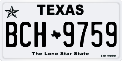 TX license plate BCH9759