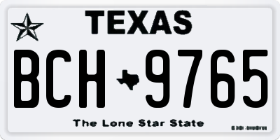 TX license plate BCH9765