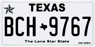 TX license plate BCH9767