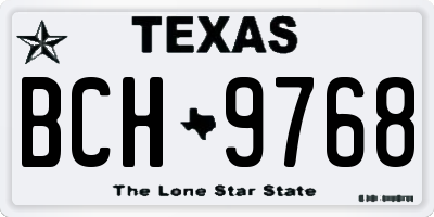 TX license plate BCH9768
