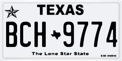 TX license plate BCH9774