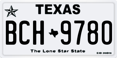TX license plate BCH9780