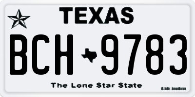 TX license plate BCH9783