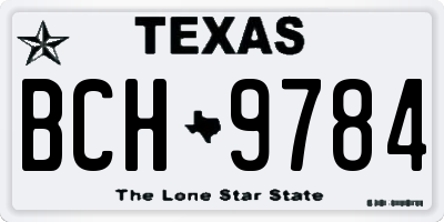 TX license plate BCH9784