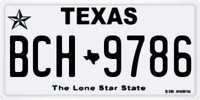 TX license plate BCH9786