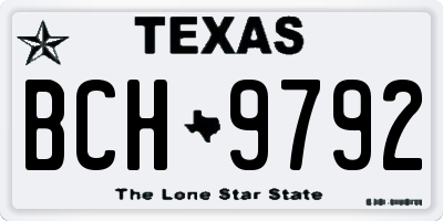 TX license plate BCH9792