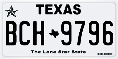 TX license plate BCH9796