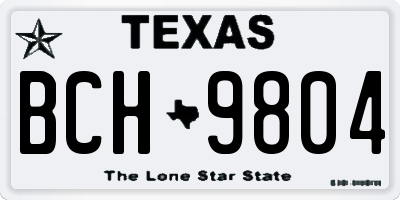 TX license plate BCH9804