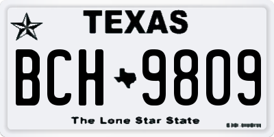 TX license plate BCH9809