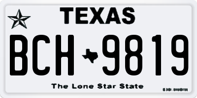 TX license plate BCH9819