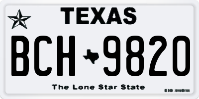 TX license plate BCH9820