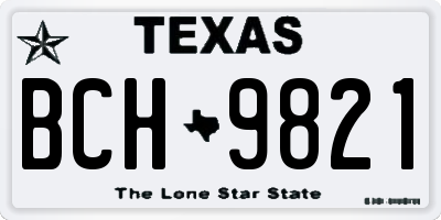 TX license plate BCH9821